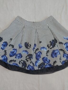 Express High Waisted Polka Dot Full Circle Pleated Mini Poodle Skirt, 4